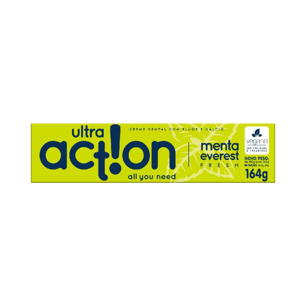 Creme Dental Ultra Action Menta Everest 164g Menor preço em Creme Dental Ultra Action Menta Everest 164g
