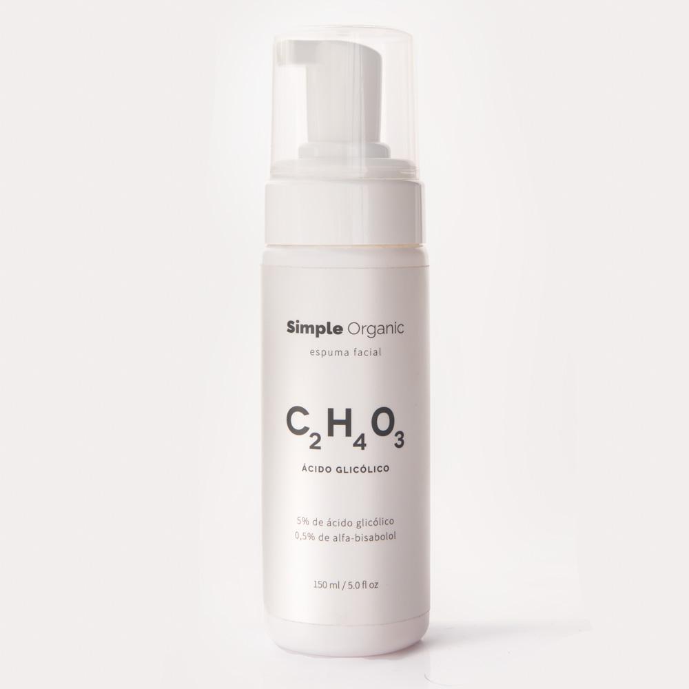 ESPUMA FACIAL DE ÁCIDO GLICÓLICO SIMPLE ORGANIC 150ML