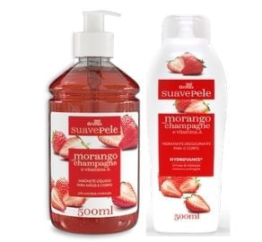Kit Morango / Champagne Suave Pele Sabonete Liquido + Hidratante 500ml é ruim? Kit Morango / Champagne Suave Pele Sabonete Liquido + Hidratante 500ml é boa?