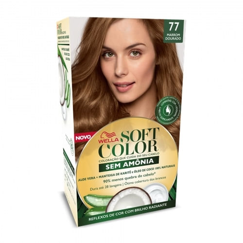 Tinta de Cabelo Soft Color Sem Amônia 77 Marrom Dourado Menor preço em Tinta de Cabelo Soft Color Sem Amônia 77 Marrom Dourado