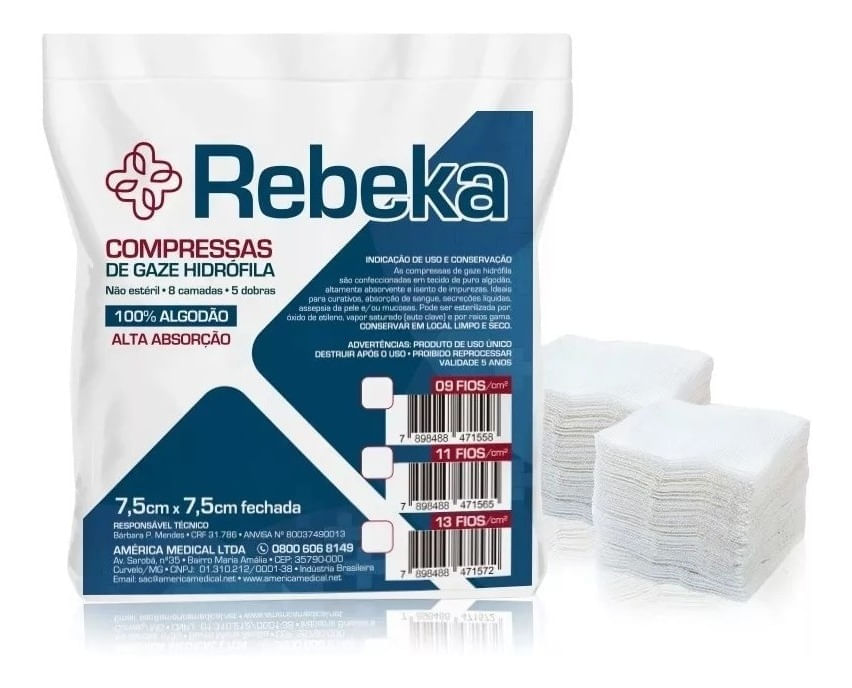 Compressa de Gaze Não Estéril 13F Rebeka 190g América Menor preço em Compressa de Gaze Não Estéril 13F Rebeka 190g América
