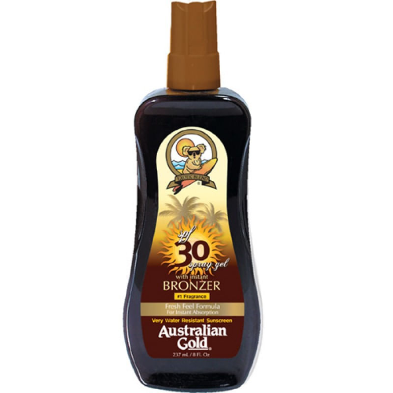 Instant Bronzer FPS 30 Spray Gel Australian Gold - Protetor Solar 237ml Menor preço em Instant Bronzer FPS 30 Spray Gel Australian Gold - Protetor Solar 237ml