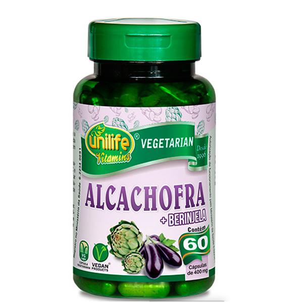 Alcachofra com Berinjela 400mg Unilife com 60 Cápsulas Menor preço em Alcachofra com Berinjela 400mg Unilife com 60 Cápsulas
