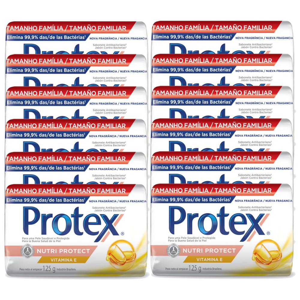 Kit Sabonete em Barra Protex Nutri Protect Vitamina E 125g com 12 unidades Menor preço em Kit Sabonete em Barra Protex Nutri Protect Vitamina E 125g com 12 unidades