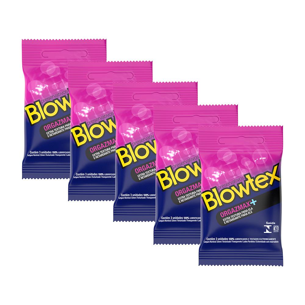 Kit 5 Pacotes Preservativo Blowtex Orgazmax com 3 Unidades cada Menor preço em Kit 5 Pacotes Preservativo Blowtex Orgazmax com 3 Unidades cada