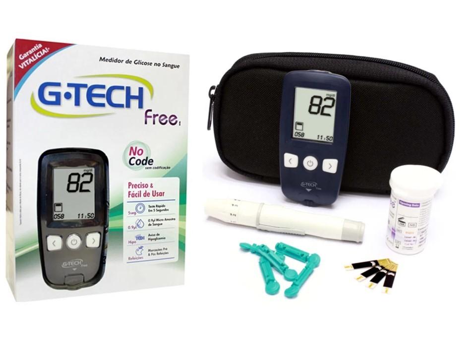 Kit Medidor Glicose Completo G-Tech Free Com Tiras + Caneta Lancetadora Menor preço em Kit Medidor Glicose Completo G-Tech Free Com Tiras + Caneta Lancetadora