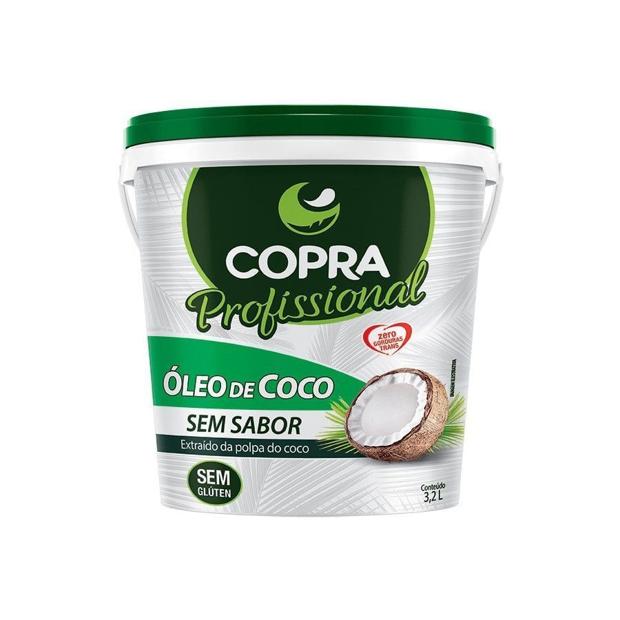 Óleo de Coco Profissional Copra Sem Sabor Balde com 3.2kg Menor preço em Óleo de Coco Profissional Copra Sem Sabor Balde com 3.2kg
