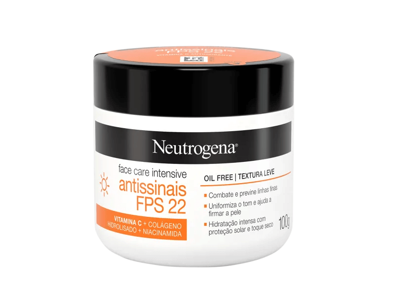 Creme Facial Neutrogena Face Care Intensive Antissinais FPS 22 com 100g Menor preço em Creme Facial Neutrogena Face Care Intensive Antissinais FPS 22 com 100g