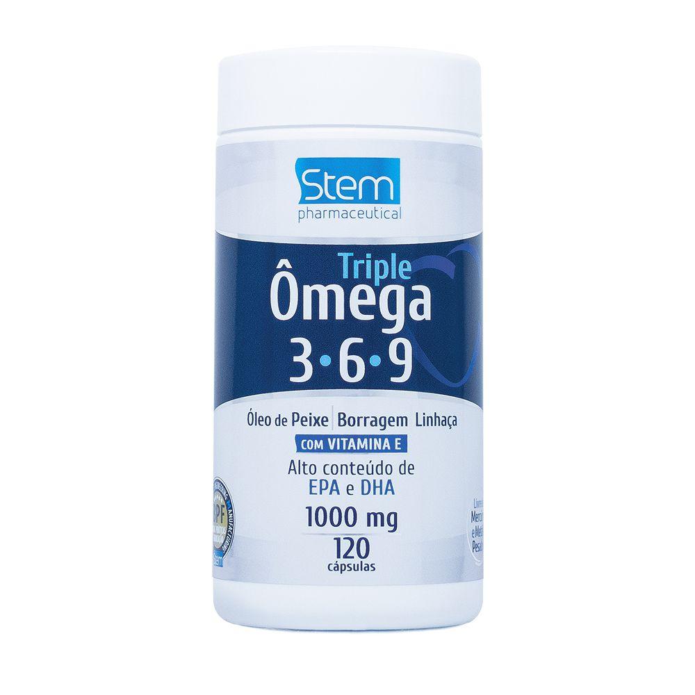 Triplo Ômega 3-6-9 1000mg EPA DHA 120 Cápsulas Stem Menor preço em Triplo Ômega 3-6-9 1000mg EPA DHA 120 Cápsulas Stem