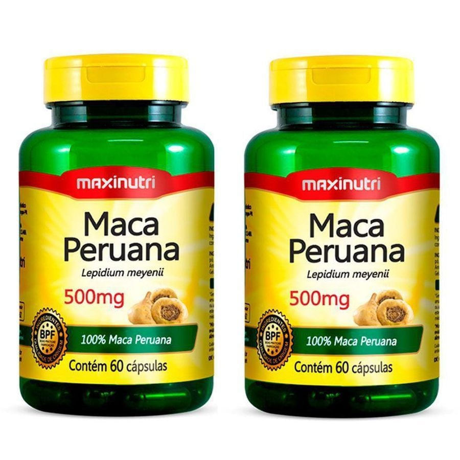 Kit 2 Maca Peruana 500mg 60 Cápsulas MaxiNutri Menor preço em Kit 2 Maca Peruana 500mg 60 Cápsulas MaxiNutri
