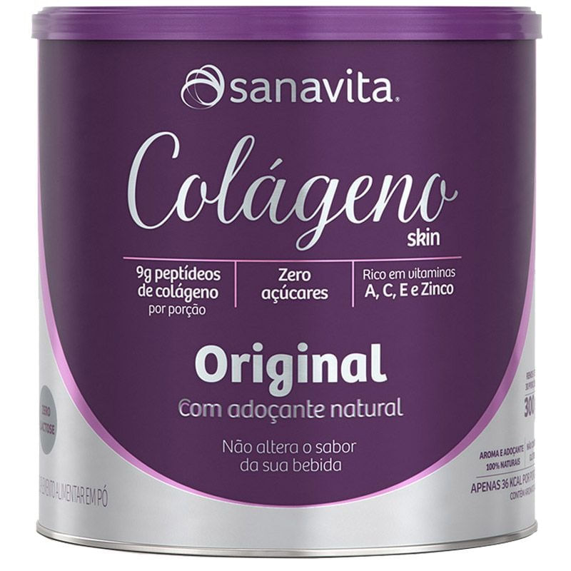 Colágeno Hidrolisado em pó Sanavita 300g Original Menor preço em Colágeno Hidrolisado em pó Sanavita 300g Original