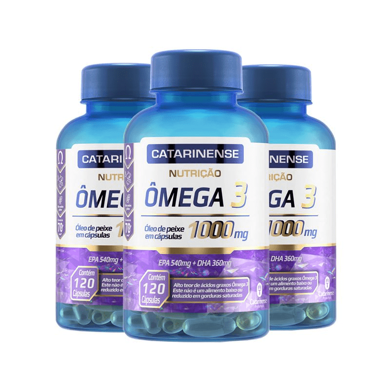 Kit 3 Omega 3 Epa 540mg Dha 360mg Catarinense 120 Capsulas Droga Raia