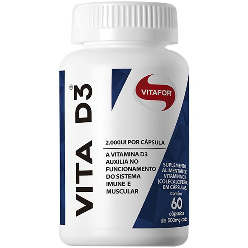 Vita D3 Vitamina D Vitafor com 60 Cápsulas Menor preço em Vita D3 Vitamina D Vitafor com 60 Cápsulas