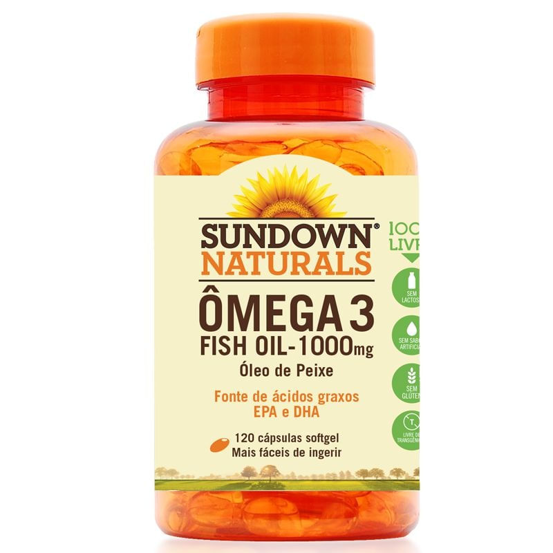 Fish Oil Óleo de Peixe 1000mg Sundown 120 cápsulas Menor preço em Fish Oil Óleo de Peixe 1000mg Sundown 120 cápsulas