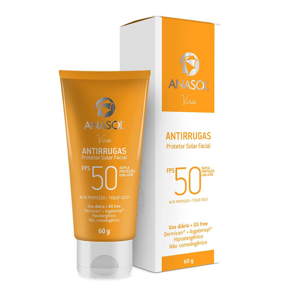Protetor Solar Facial Anasol FPS 50 Antirrugas Oil Free 60g Menor preço em Protetor Solar Facial Anasol FPS 50 Antirrugas Oil Free 60g