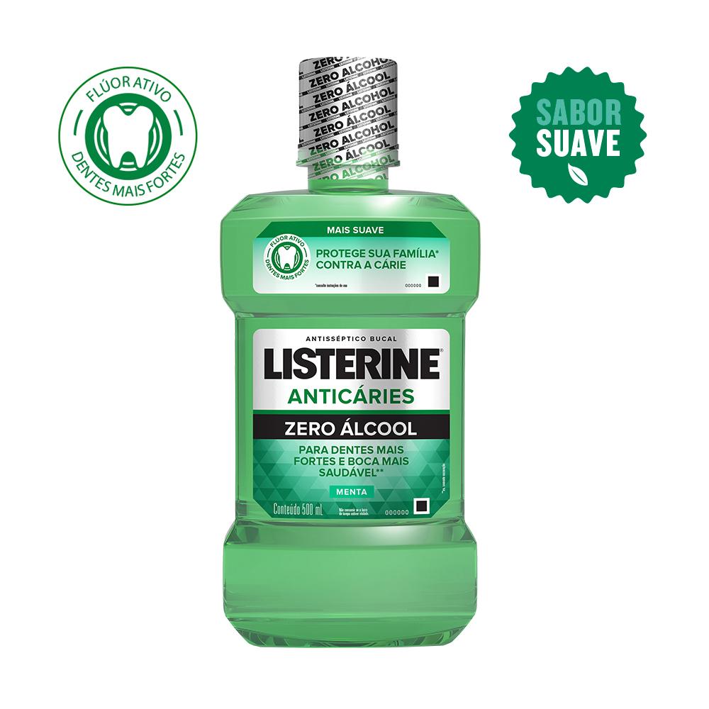 Enxaguante Antisséptico Bucal Listerine Anticáries Zero Álcool com 500ml Menor preço em Enxaguante Antisséptico Bucal Listerine Anticáries Zero Álcool com 500ml