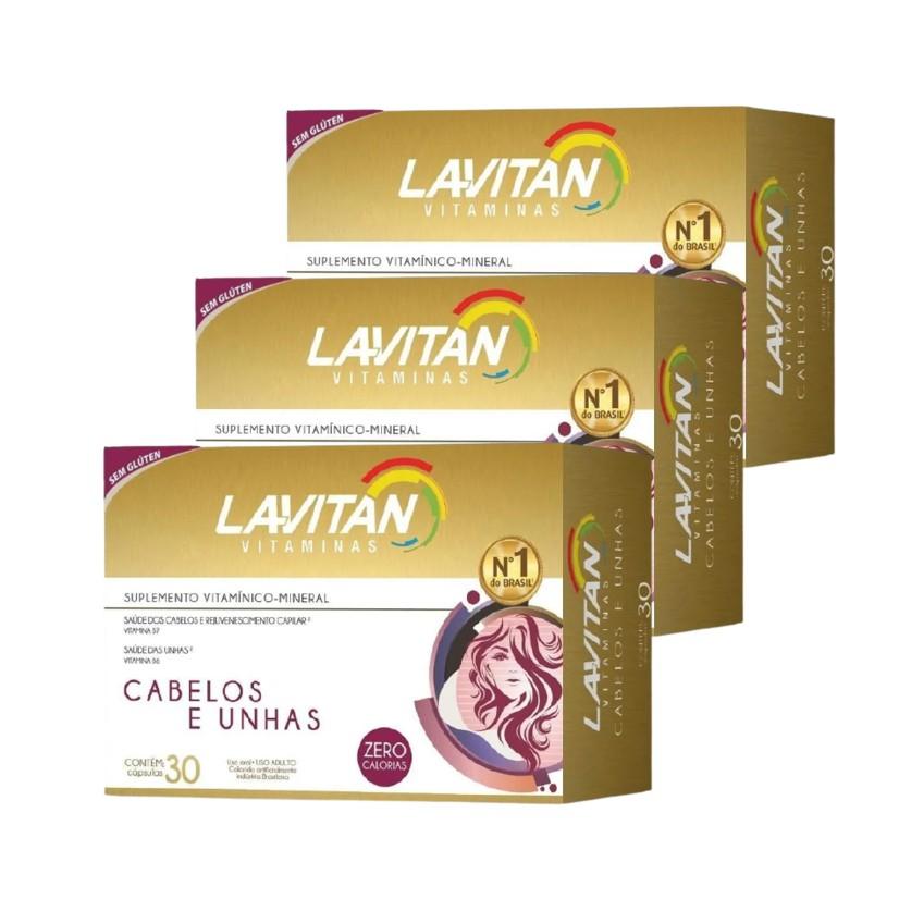 Kit Vitamina Lavitan Hair Cabelos e Unhas 60 Cápsulas (3 unidades) Menor preço em Kit Vitamina Lavitan Hair Cabelos e Unhas 60 Cápsulas (3 unidades)