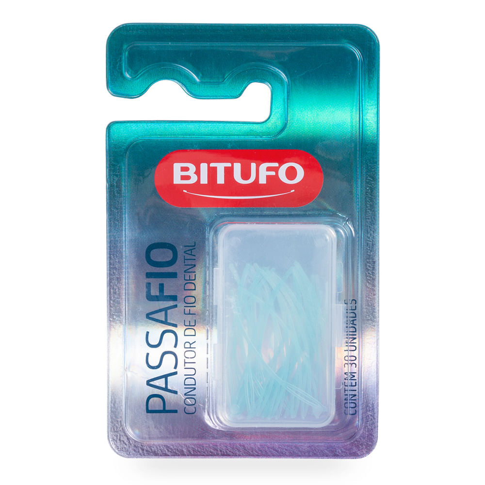 Condutor de Fita e Fio Dental Bitufo Passa Fio 30 unidades Menor preço em Condutor de Fita e Fio Dental Bitufo Passa Fio 30 unidades