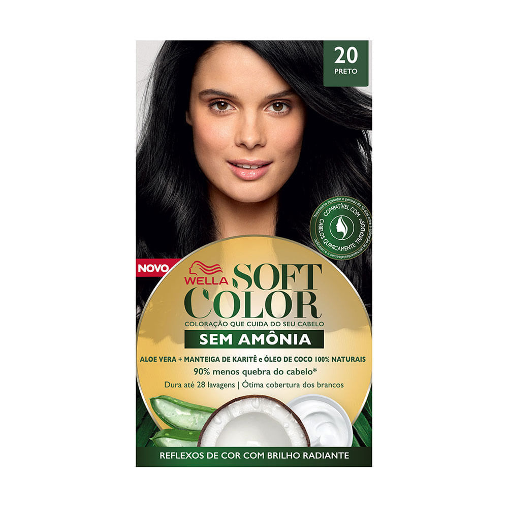 Tinta de Cabelo Soft Color Preto 20 Menor preço em Tinta de Cabelo Soft Color Preto 20