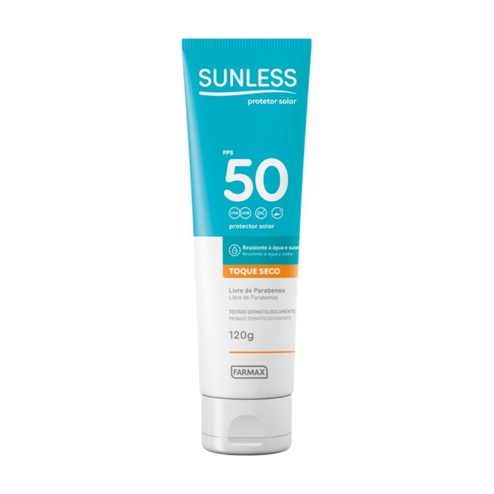 PROTETOR SOLAR SUNLESS TOQUE SECO 50FPS 120G - FARMAX