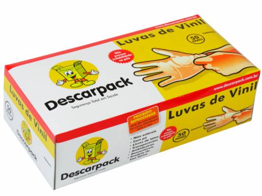 Luva Vinil M com Pó Descarpack Menor preço em Luva Vinil M com Pó Descarpack