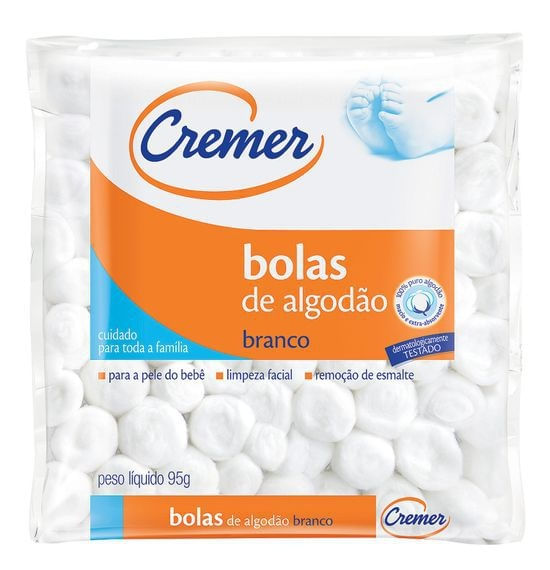 Algodão Hidrófilo em Bolas Cremer 95g Menor preço em Algodão Hidrófilo em Bolas Cremer 95g