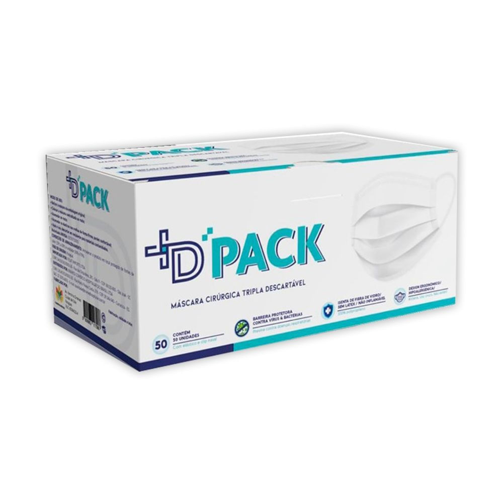 Máscara Descartável D- Pack C/ Elástico Cx. 50Un - Bramed Menor preço em Máscara Descartável D- Pack C/ Elástico Cx. 50Un - Bramed