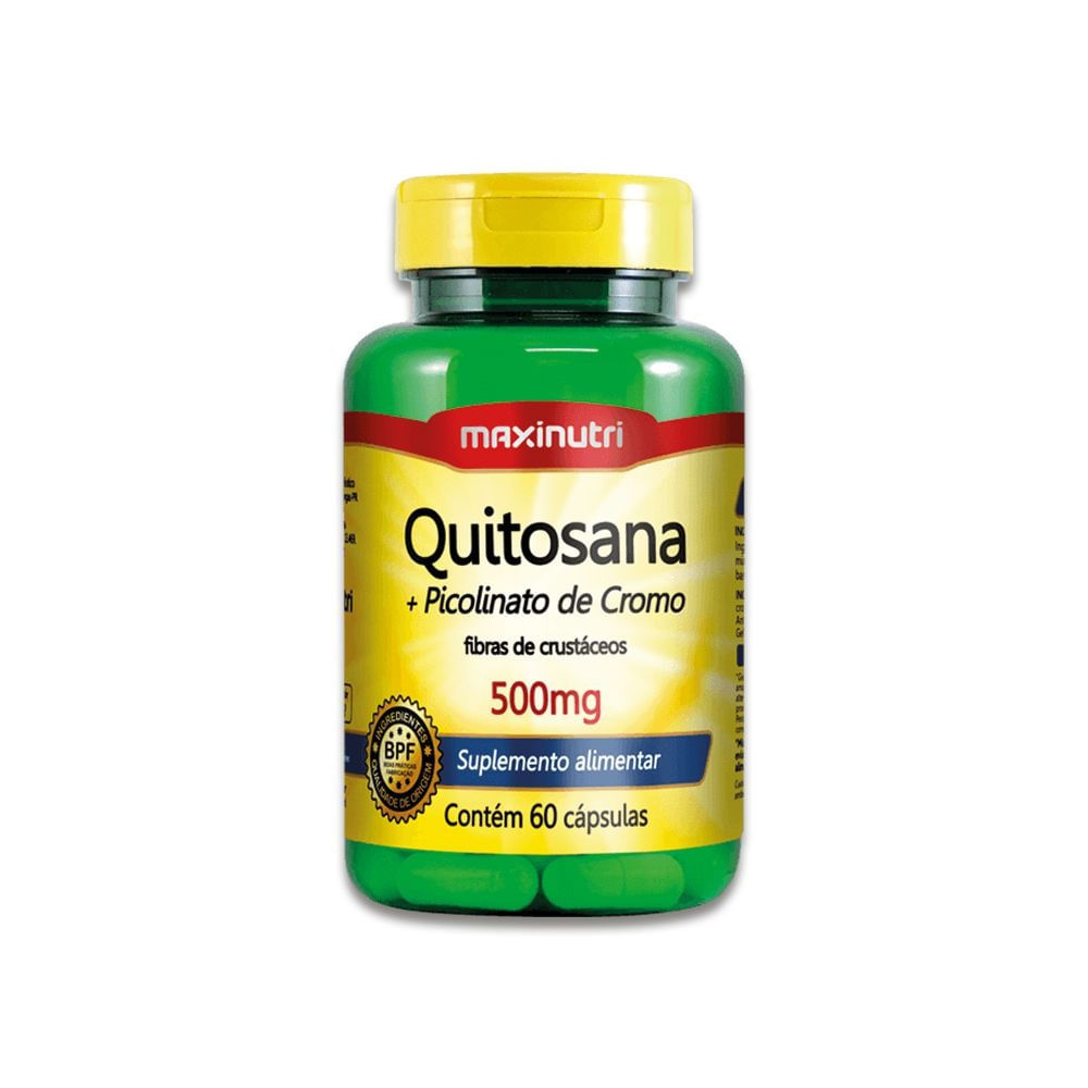 Quitosana com Picolinato de Cromo 500mg 60cps Maxinutri Menor preço em Quitosana com Picolinato de Cromo 500mg 60cps Maxinutri