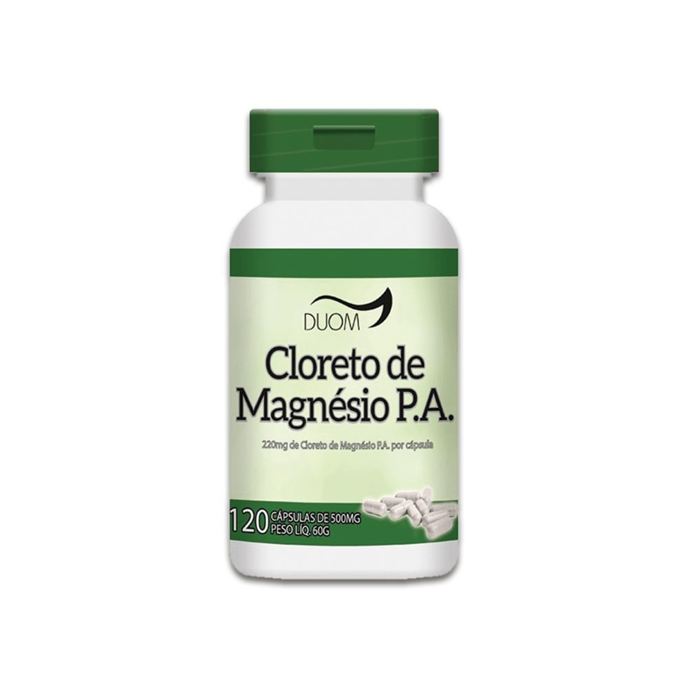 Cloreto de Magnésio P.A 500mg 120 Cápsulas Duom Menor preço em Cloreto de Magnésio P.A 500mg 120 Cápsulas Duom