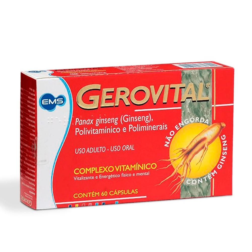 Suplemento Vitamínico Gerovital c/ Ginseng com 60 Cápsulas Menor preço em Suplemento Vitamínico Gerovital c/ Ginseng com 60 Cápsulas