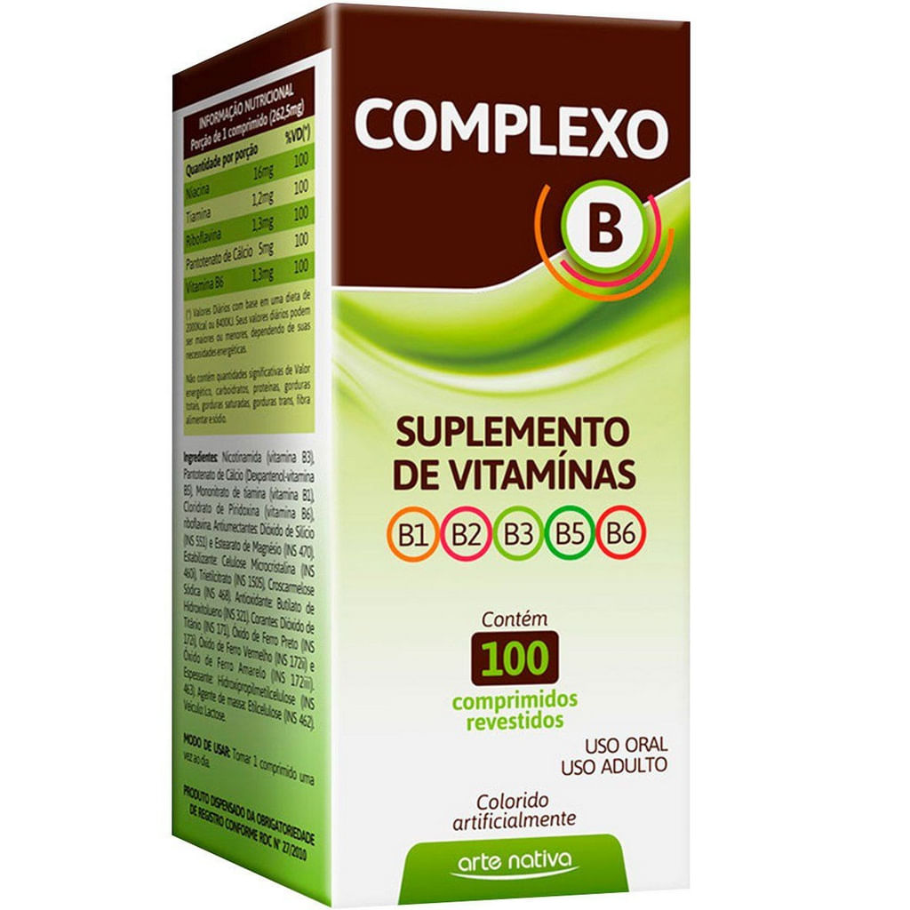 Kit 2x COMPLEXO B 100 CP ARTE NATIVA Menor preço em Kit 2x COMPLEXO B 100 CP ARTE NATIVA