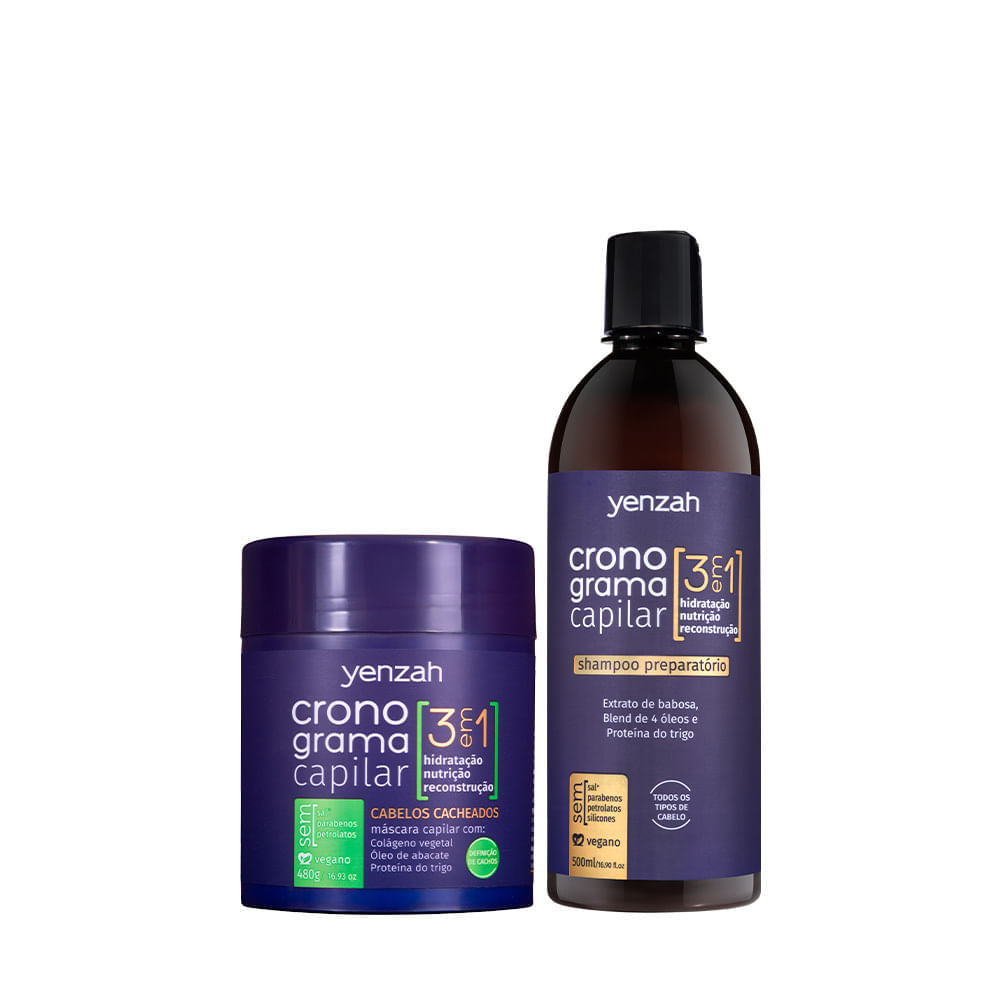 Kit Yenzah Dupla Básica Cronograma Capilar 3 em 1 Cabelo Cacheados Menor preço em Kit Yenzah Dupla Básica Cronograma Capilar 3 em 1 Cabelo Cacheados