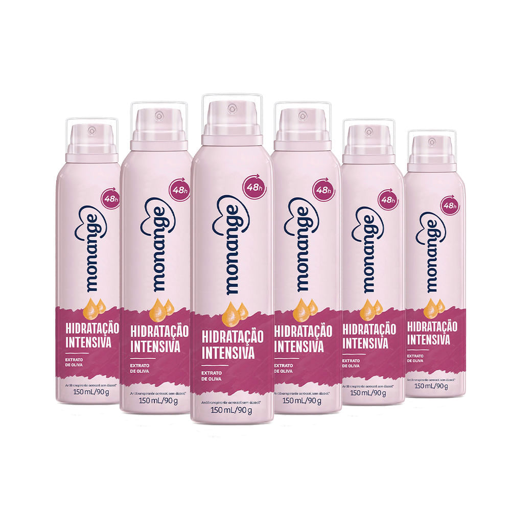 Kit Desodorante Aerossol Antitranspirante Monange Feminino Hidratação Intensiva 150ml 6 unidades é ruim? Kit Desodorante Aerossol Antitranspirante Monange Feminino Hidratação Intensiva 150ml 6 unidades é boa?