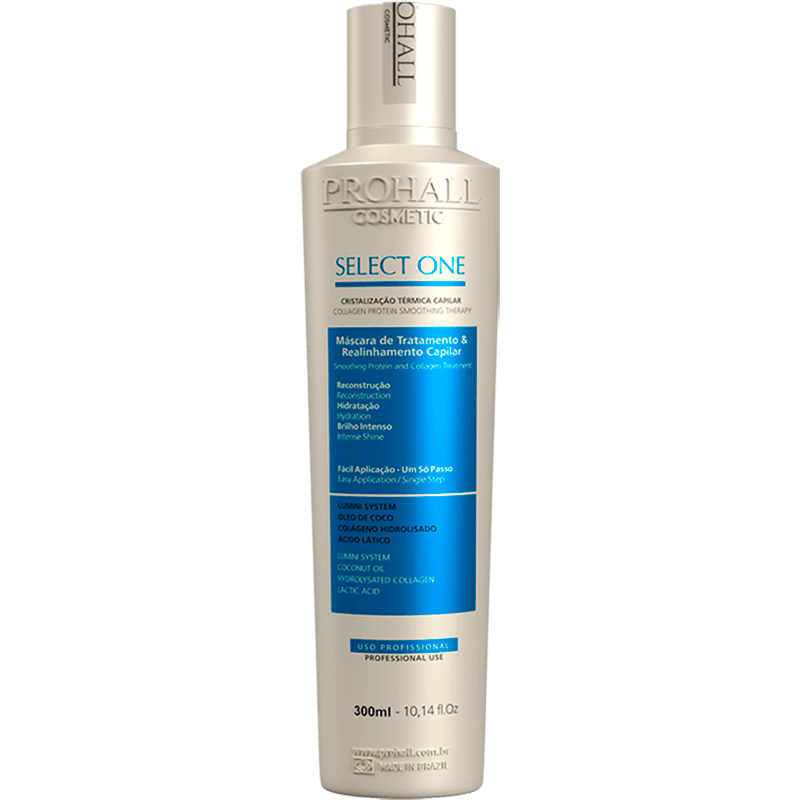 Prohall Cosmetic Select One - Escova Progressiva Orgânica Sem Formol 300ml Menor preço em Prohall Cosmetic Select One - Escova Progressiva Orgânica Sem Formol 300ml