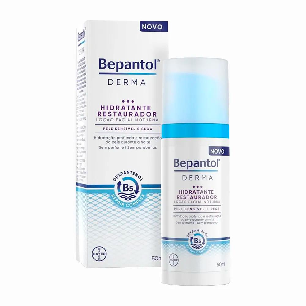 Bepantol Derma Loção Facial Noturna Restauradora Pele Sensível e Seca 50ml Menor preço em Bepantol Derma Loção Facial Noturna Restauradora Pele Sensível e Seca 50ml