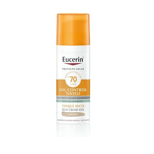 Protetor Solar com Cor Eucerin Oil Control Tinted FPS 70 Menor preço em Protetor Solar com Cor Eucerin Oil Control Tinted FPS 70