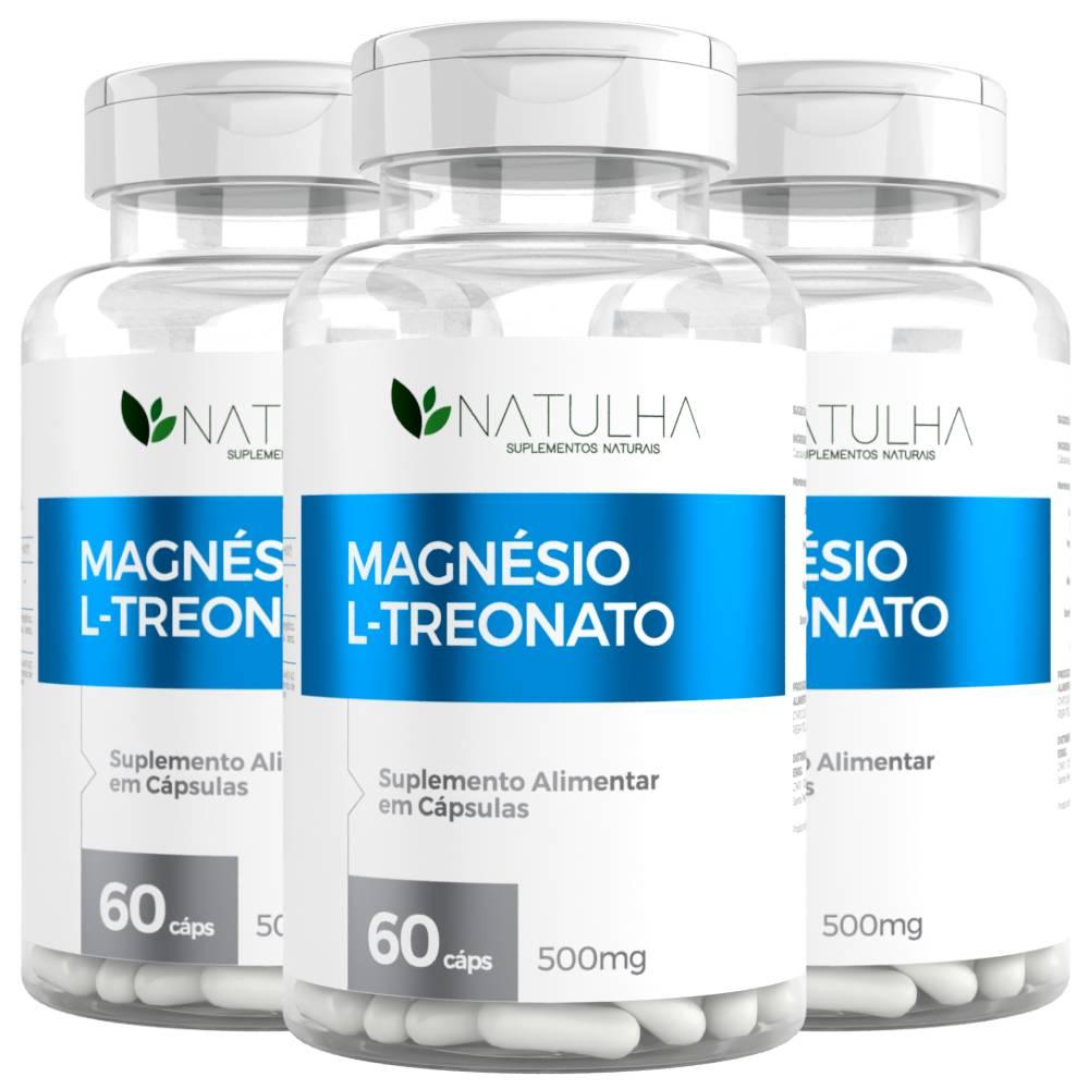 KIT 3x Magnésio L-Treonato 60 cápsulas - Natulha Menor preço em KIT 3x Magnésio L-Treonato 60 cápsulas - Natulha