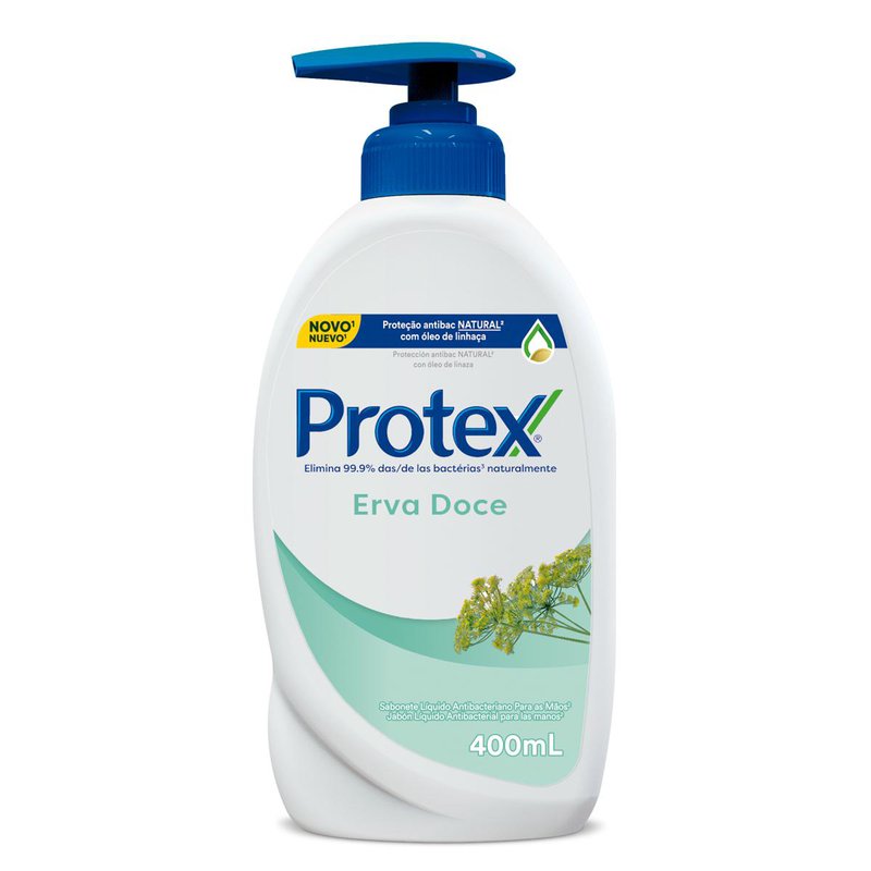Sabonete Líquido Antibacteriano para as Mãos Protex Erva Doce 400ml Menor preço em Sabonete Líquido Antibacteriano para as Mãos Protex Erva Doce 400ml