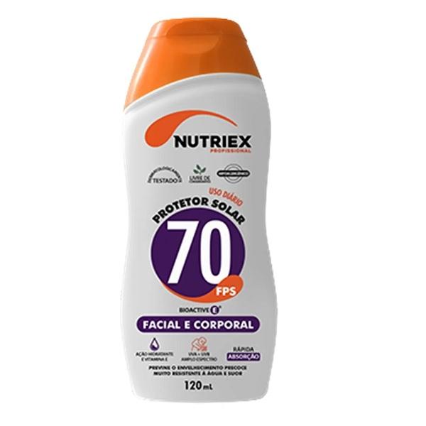 Protetor Solar Corporal e Facial FPS 70 120ML 1/3 UVA Nutriex é ruim? Protetor Solar Corporal e Facial FPS 70 120ML 1/3 UVA Nutriex é boa?