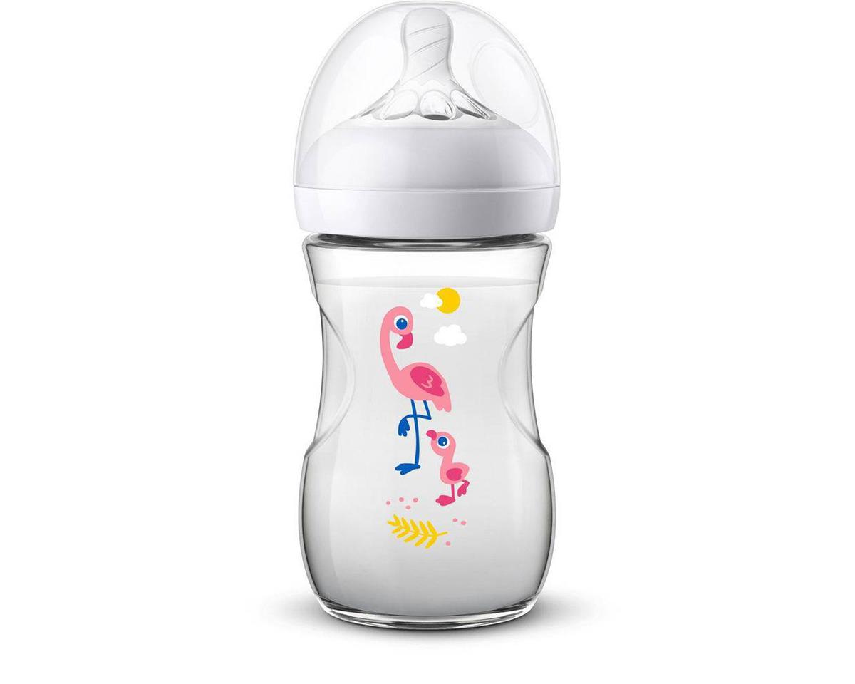 Mamadeira Linha Pétala Decorada Flamingo 260ml Philips Avent SCF070/21 Menor preço em Mamadeira Linha Pétala Decorada Flamingo 260ml Philips Avent SCF070/21