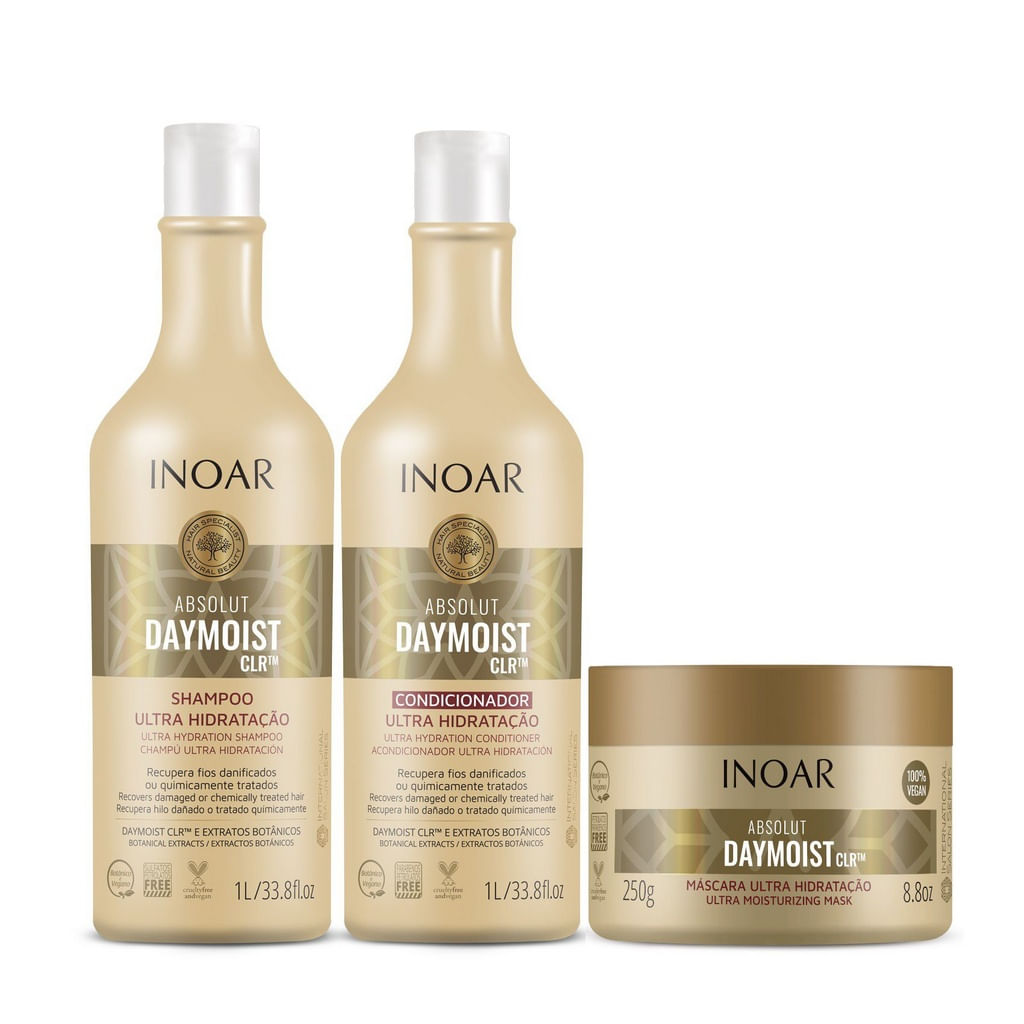 Kit Inoar Absolut Daymoist - 3 Produtos Menor preço em Kit Inoar Absolut Daymoist - 3 Produtos