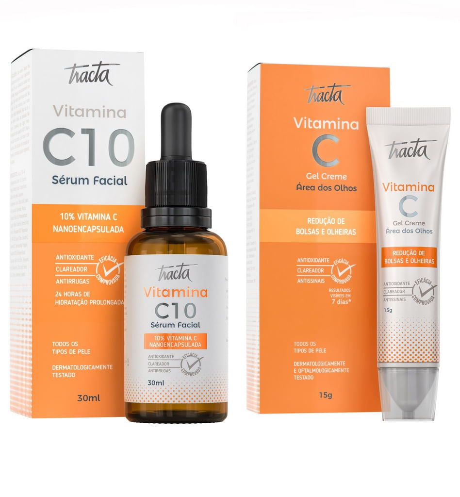 Kit Tracta Vitamina C - Sérum + Gel Menor preço em Kit Tracta Vitamina C - Sérum + Gel