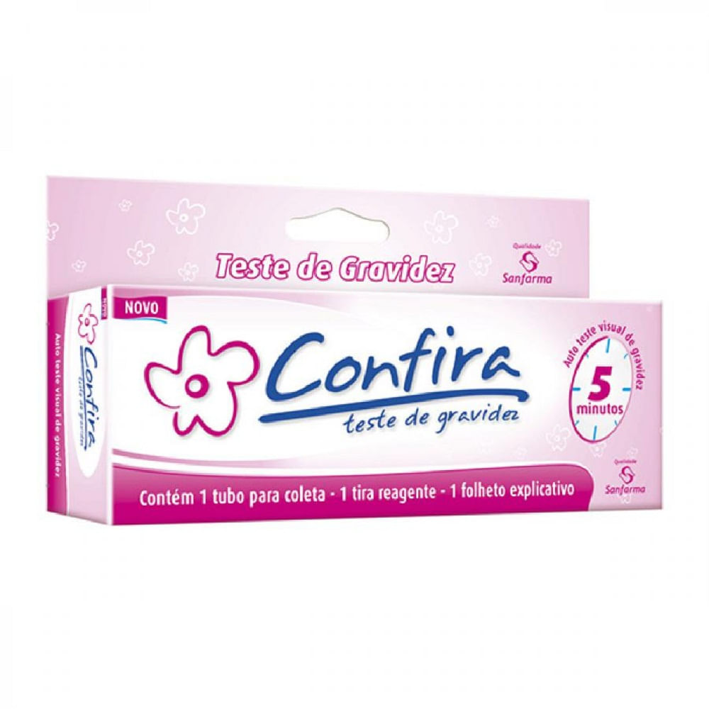 Teste Gravidez Confira Tira Sanfarma 1 Unidade Menor preço em Teste Gravidez Confira Tira Sanfarma 1 Unidade