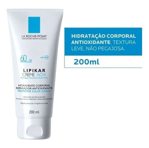 Lipikar AOX FPS 60 hidratante corporal La Roche - posay 200ml Menor preço em Lipikar AOX FPS 60 hidratante corporal La Roche - posay 200ml