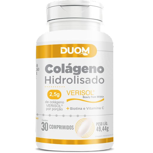 Colágeno Hidrolisado Verisol 30 Comprimidos Duom Original Menor preço em Colágeno Hidrolisado Verisol 30 Comprimidos Duom Original