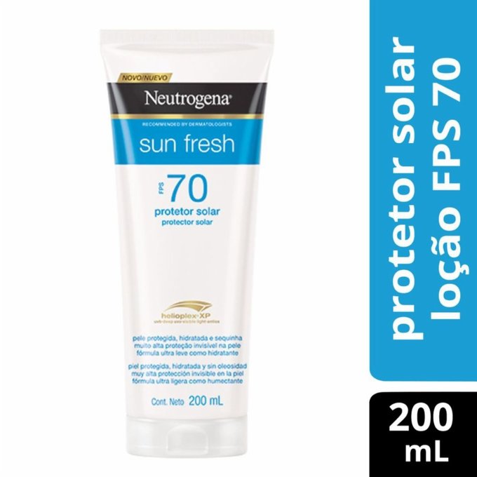 PROTETOR SOLAR NEUTROGENA SUN FRESH LOÇÃO FPS 70 200ML Menor preço em PROTETOR SOLAR NEUTROGENA SUN FRESH LOÇÃO FPS 70 200ML