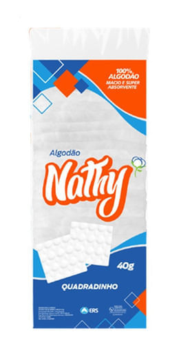 Algodão Quadradinho Hidrófilo Nathy Menor preço em Algodão Quadradinho Hidrófilo Nathy