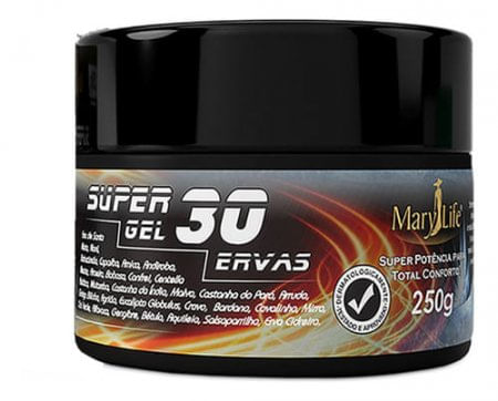 POMADA SUPER GEL 30 ERVAS 250G - MARY LIFE Menor preço em POMADA SUPER GEL 30 ERVAS 250G - MARY LIFE