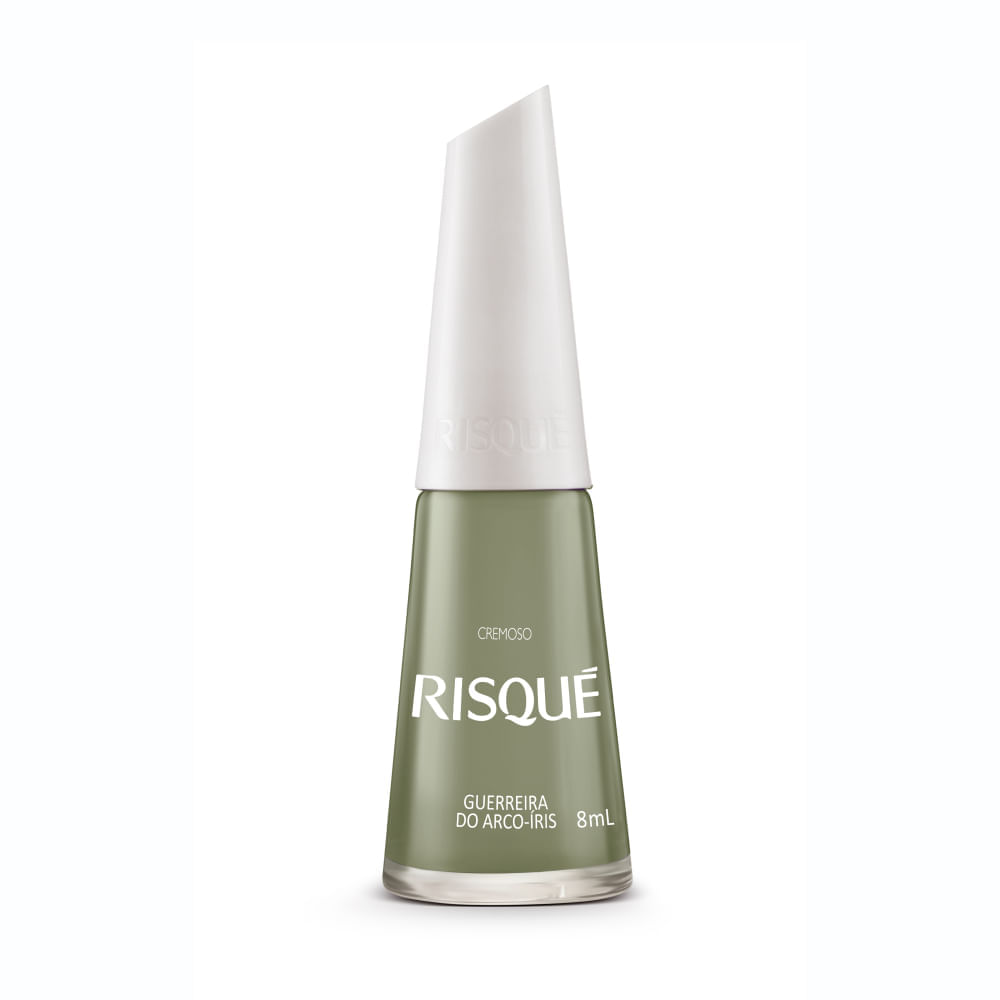 ESMALTE RISQUÉ VERDE MILITAR GUERREIRA DO ARCO-ÍRIS 8ML