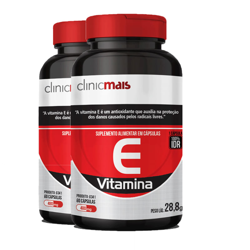 Kit 2 Vitamina E 480mg Chá Mais 60 cápsulas Menor preço em Kit 2 Vitamina E 480mg Chá Mais 60 cápsulas